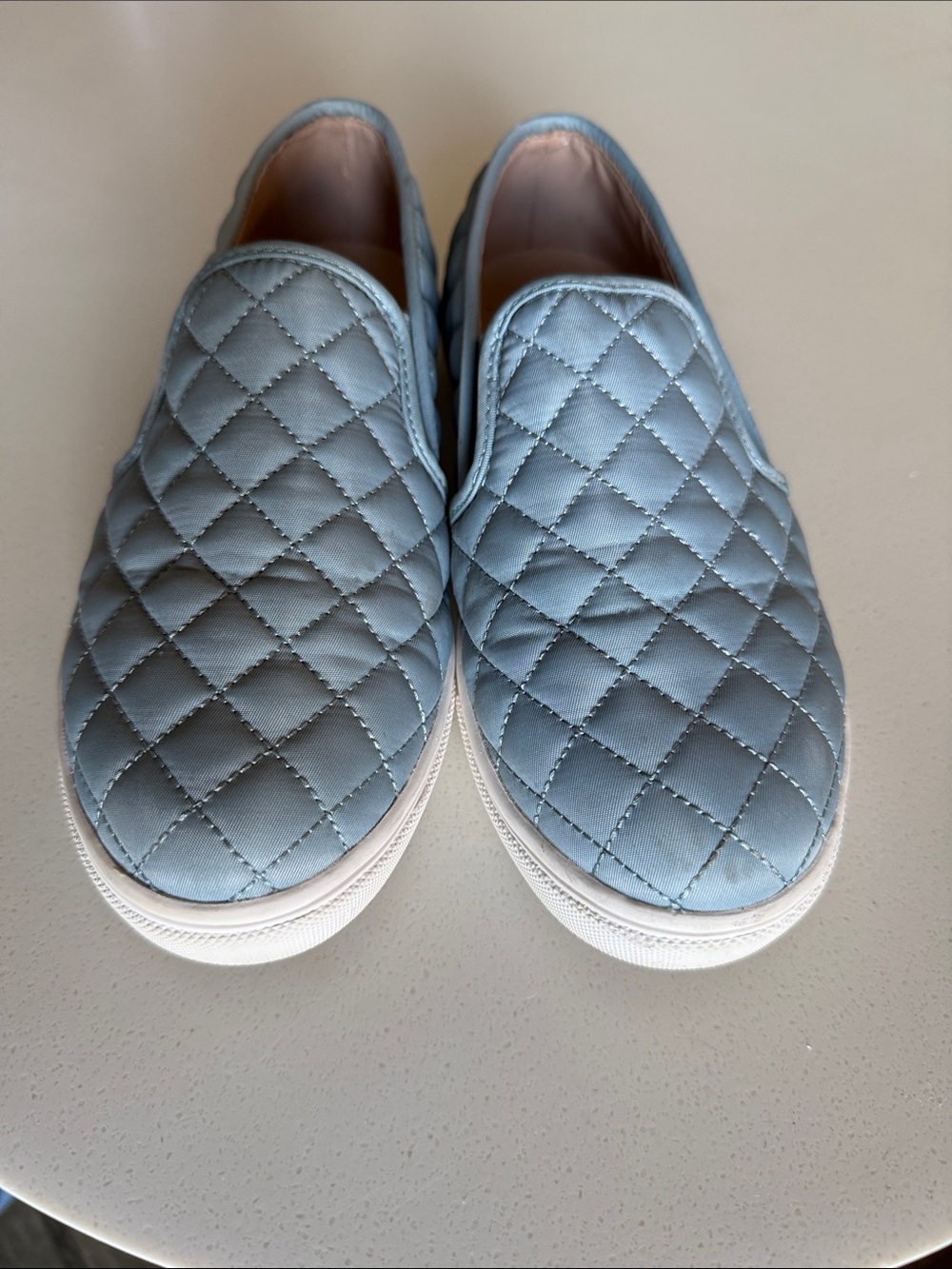 Steve Madden Quilted Slip-On Sneakers - Light Blue